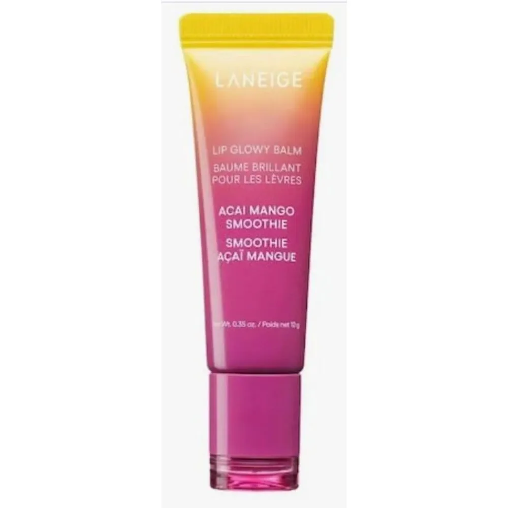 LANEIGE ACAI MANGO SMOOTHIE LIP SLEEP MASK WITH TOPPER & LIP GLOWIE BLAM NEW